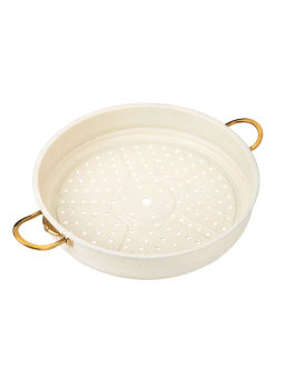 Мантоварка с крышкой стеклянной 28х10 см (5,8 л) с АПП, цвет: айвори, арт. 4000-IVR-28. - D.L.K. фото 3