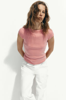 Top en punto de canal? con escote barco - H&m фото 5