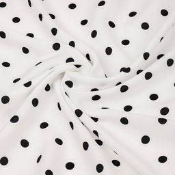 Ткань Штапель в горошек 90 г/м? 100% вискоза шир.145см арт.TBY.Vidt.04 цв.белый уп.2м