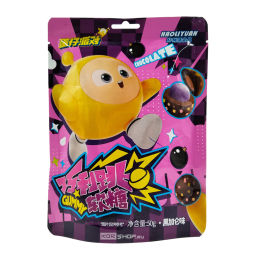 Мягкие конфеты-шипучки со вкусом шоколада и черной смородины Haoliyuan, Китай, 50 г Акция