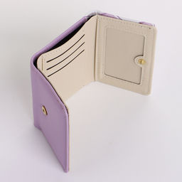 Кошелёк женский на кнопке, 10.5×2.5×8.5 см, с принтом, сиреневый/белый