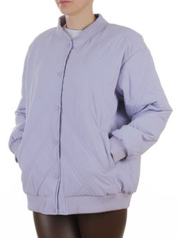 H24-91 LILAC Куртка-бомбер стеганная демисезонная женская (100 гр. синтепон)