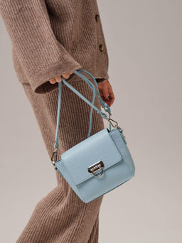 Сумка кожаная Azaro 3520 светло-голубой/соло