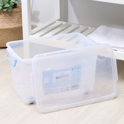 Контейнер для хранения с крышкой, 35 л, 50×31×28 см, на колёсах, прозрачный, ручки МИКС