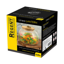 Банка 950 мл стеклянная с бамбуковой крышкой,Linea LANTERN арт. 93-HO-LA-02-950