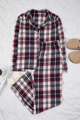 Cok Renkli Ekose / Kareli K?sl?k Kal?n Flanel Dokuma Pijama Tak?m? THMAW26PT00175 - Trendyolmilla фото 7