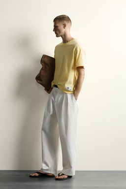 CAMISETA RELAXED FIT GR?FICO SOL / Mantequilla - Zara фото 4