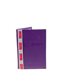 Обложка на паспорта из натуральной кожи, цвет фиолетовый