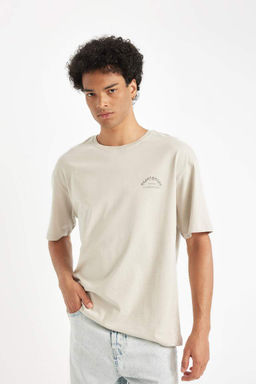 Футболка Comfort Fit с круглым вырезом и короткими рукавами с принтом - Defacto фото 4