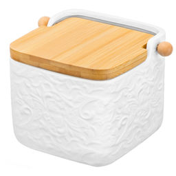 Банка д/сыпучих продуктов 850 мл 15*12*11 см "Лоза" + откидная бамбук.крышка