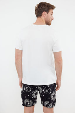 TRENDYOL MAN Ekru Mavi Bask?l? Regular Fit Couple/Cift Orme Sortlu Pijama Tak?m? TMNSS24PT00018 - Trendyolmilla фото 17