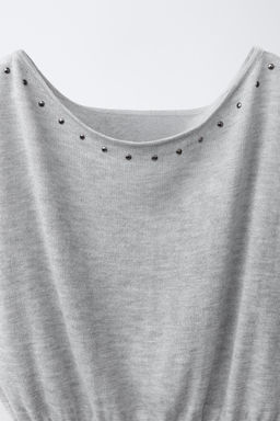 TOP MANGA SISA TACHAS / Gris claro - Zara фото 5