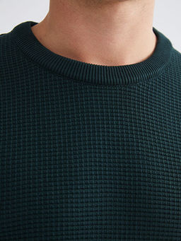 Bisiklet Yaka Kareli Erkek Triko Kazak