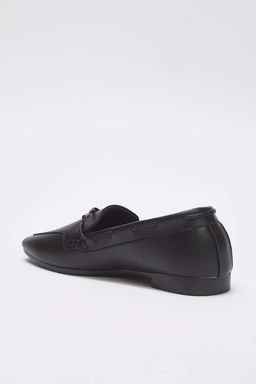 Siyah Suni Deri Bagc?k Detayl? Kad?n Loafer Ayakkab? 
TAKAW26LA00001 - Trendyolmilla фото 3