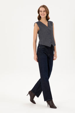 Женские темно-синие джинсовые брюки Неожиданная скидка в корзине