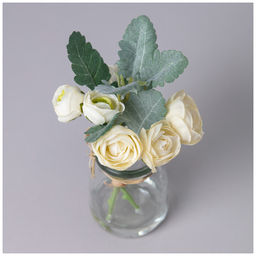 Букет искусственных цветов Lefard в круглой вазе высота 16 см  фото 2