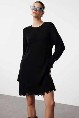 TRENDYOLMILLA Haki Mini Triko Genis Kal?p Ak?tma Detayl? Duz Elbise TWOAW24EL00113 фото 16