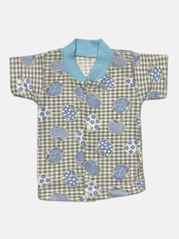 Кофта супрем с коротким рукавом, арт.C-KF125-SU, голубой яблоки - Мамин малыш фото 2