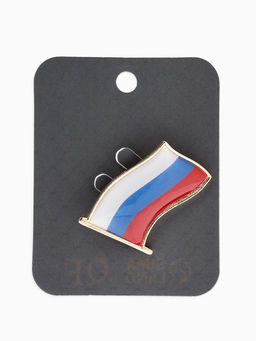 Брошь «Флаг России», триколор в золоте