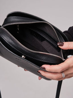 Сумка кожаная на плечо кросс-боди Deboro 30848 черный