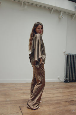 WRAPOVER LINEN BLEND SHIRT - Zara фото 3