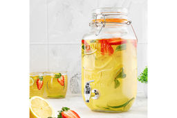 Диспенсер для холодных напитков с краном 3,78 л 19*14*30 см Glaskraft+крыш. с мет. зажим.и сил.упл