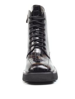 01-CG34-1 BLACK Ботинки демисезонные женские (натуральная кожа, байка)