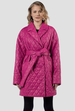 01-12198 Пальто женское демисезонное (пояс) - El podio фото 8