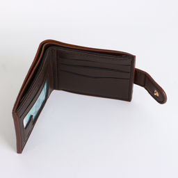 Портмоне мужское, на кнопке, коричневое