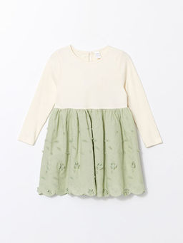 Bisiklet Yaka Penye K?z ?ocuk Elbise