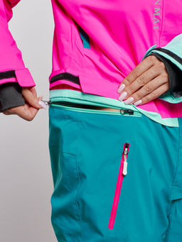 Горнолыжный комбинезон женский зимний бирюзового цвета 2327Br