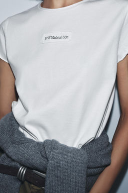 EMBROIDERED SLOGAN T-SHIRT - Zara фото 4