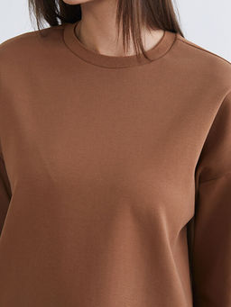 Bisiklet Yaka Oversize Kad?n Sweatshirt