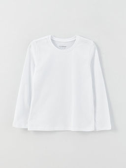 Bisiklet Yaka Uzun Kollu Basic K?z ?ocuk Ti??rt