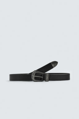 VINTAGE EFFECT LEATHER BELT - Zara фото 3