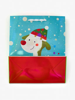 Набор подарочных пакетов «Новый год», 3 шт., голография, с шильдиком и объёмным декором, 25×30.5×12.5 см