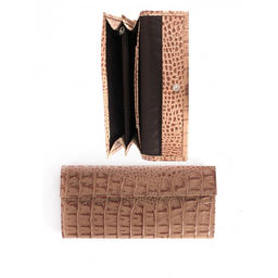 Портмоне женское Croco-ПР-952 натуральная кожа 3 отд, 5 карм, бежевый кайман (79) 264732