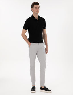 A__k Gri Slim Fit Kanvas Pantolon