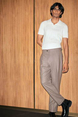 Polo en punto trenzado Regular Fit