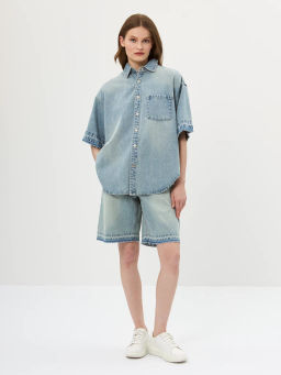 Рубашка женская (блузка) 12521-63001 blue - Eleganzza фото 4