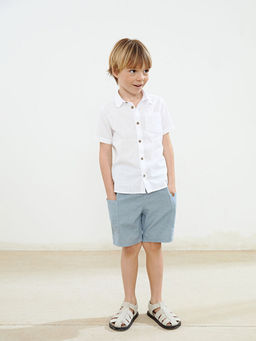 Basic Cepli Erkek ?ocuk Poplin G?mlek