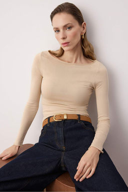 Tas Yumusak Dokulu Kay?k Yaka Triko Kazak TWOAW26KZ00293