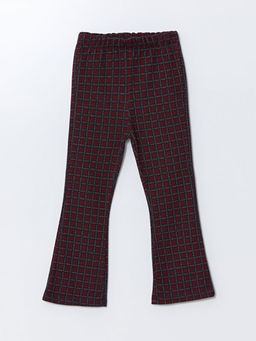 Beli Lastikli Ekose K?z ?ocuk Tayt