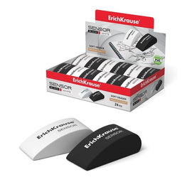 Цена за 1шт. Ластик ErichKrause SENSOR BLACK&WHITE 50х19х23 мм, фигурный, белый и черный
