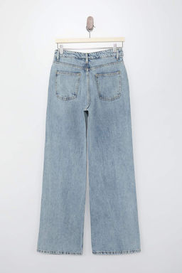 Koyu Mavi YUMUSACIK Tencel Kar?s?ml? Yuksek Bel Wide Leg Jeans TWOSS26JE00137 - Trendyolmilla фото 4