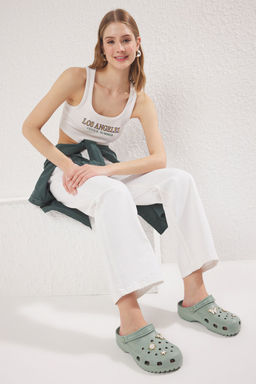 Trendyol Shoes Mint Tokal? Aksesuar Detayl? Hafif Taban Kad?n Eva Sandalet Terlik TAKSS25SD00033 - Trendyolmilla фото 3