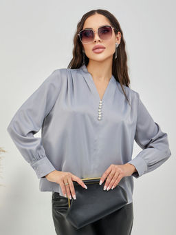 Блузка Пэги (серый) - Nadi bordo фото 2