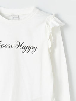 Bisiklet Yaka K?z ?ocuk Ti??rt - Waikiki фото 3