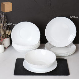 Столовый набор тарелок 12 предметов / 12/LHP757 (WHITE ) /уп 4/