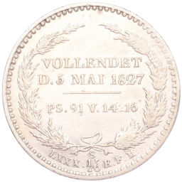 1/6 талера 1827 года Саксония Смерть Короля Фридриха Августа I